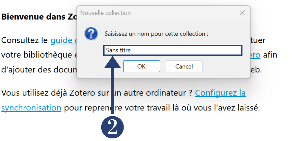 Saisir un nom à la collection